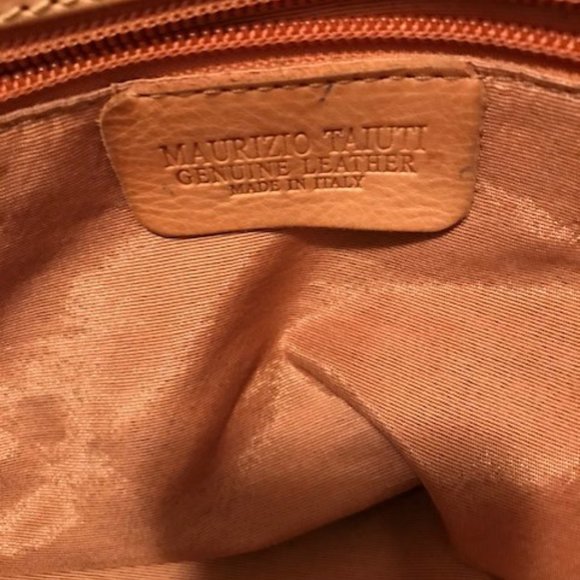 Italian Leather Maurizio Taiuti Hand painted floral handbag - Picture 5 of 8